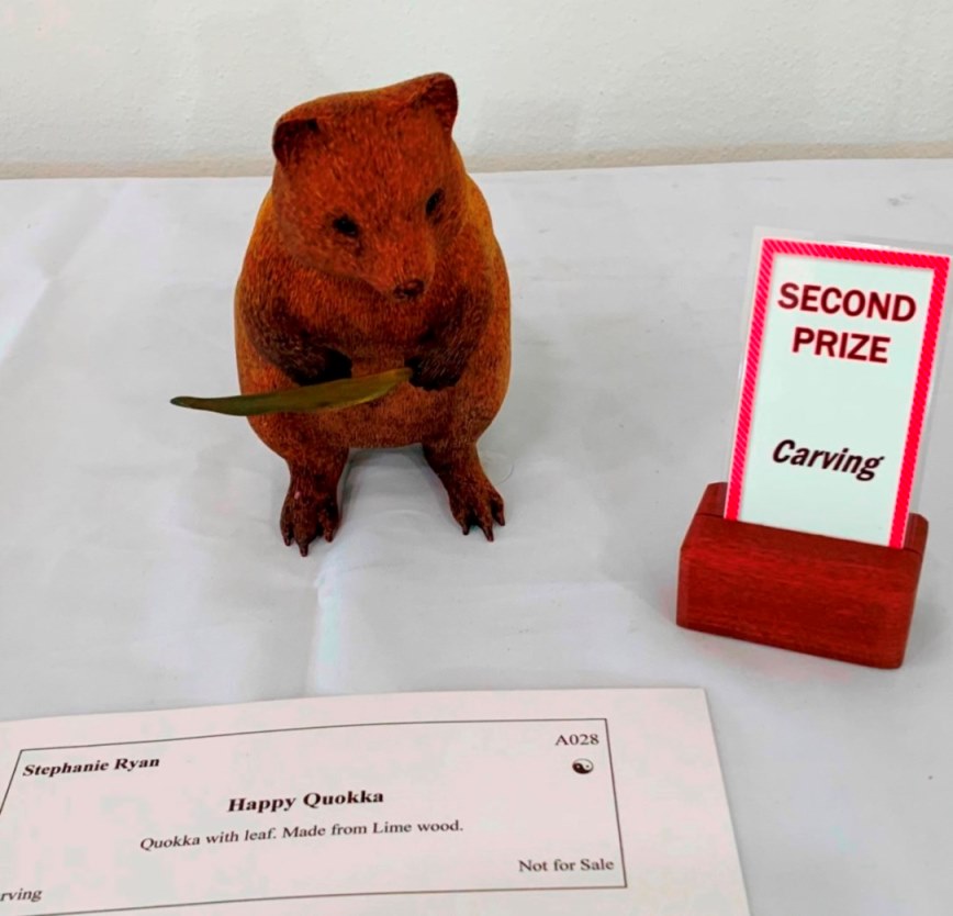 Stephanie Ryan - Happy Quokka - Second Prize - Carving